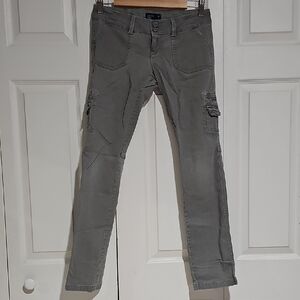 🦅 American Eagle Gray Green Cargo Pants Stretch Utility Style Size 0